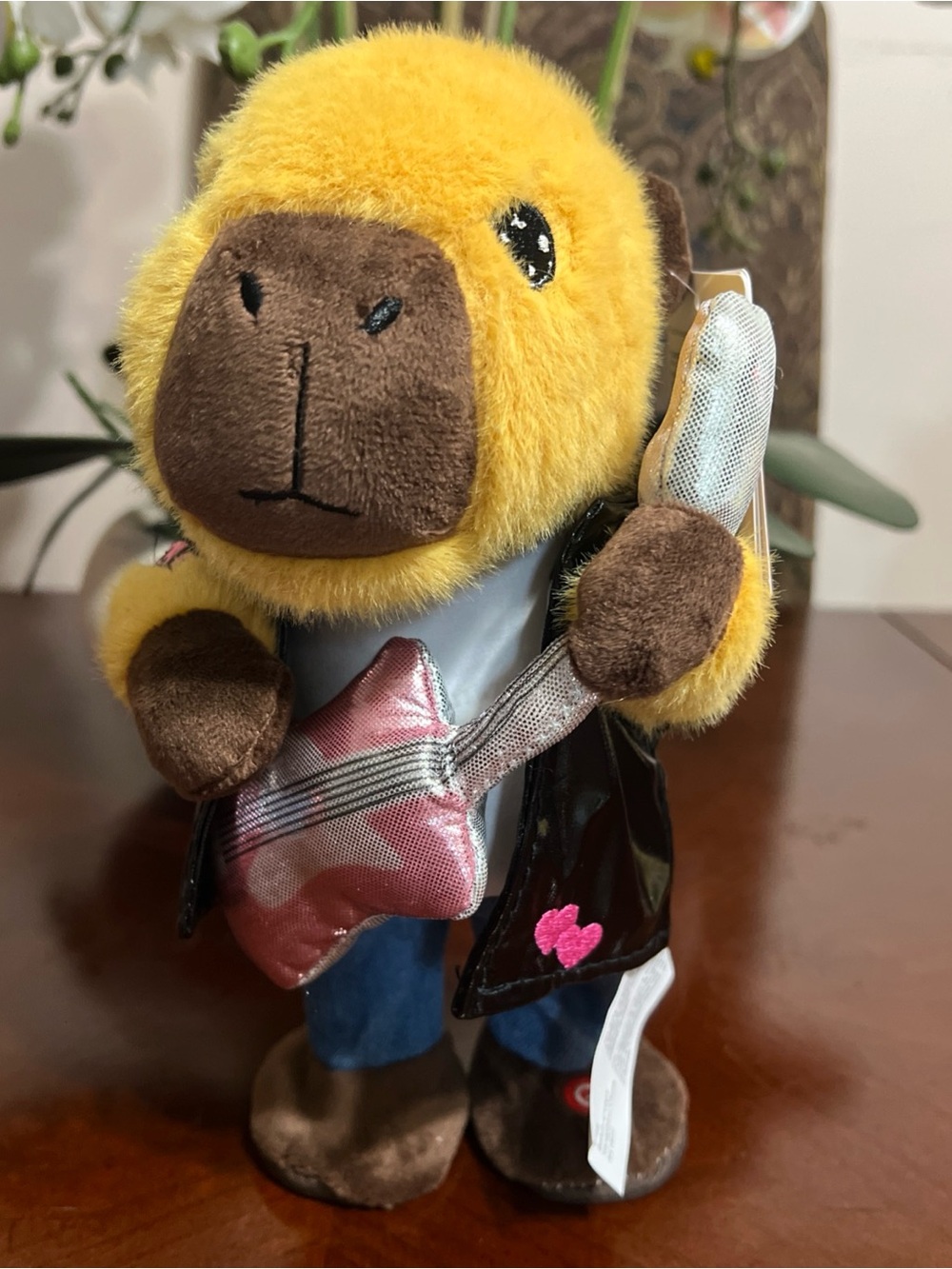 Animated Capybara Plush Valentine's Day Dance & Sings I Love Rock & Roll New 9”